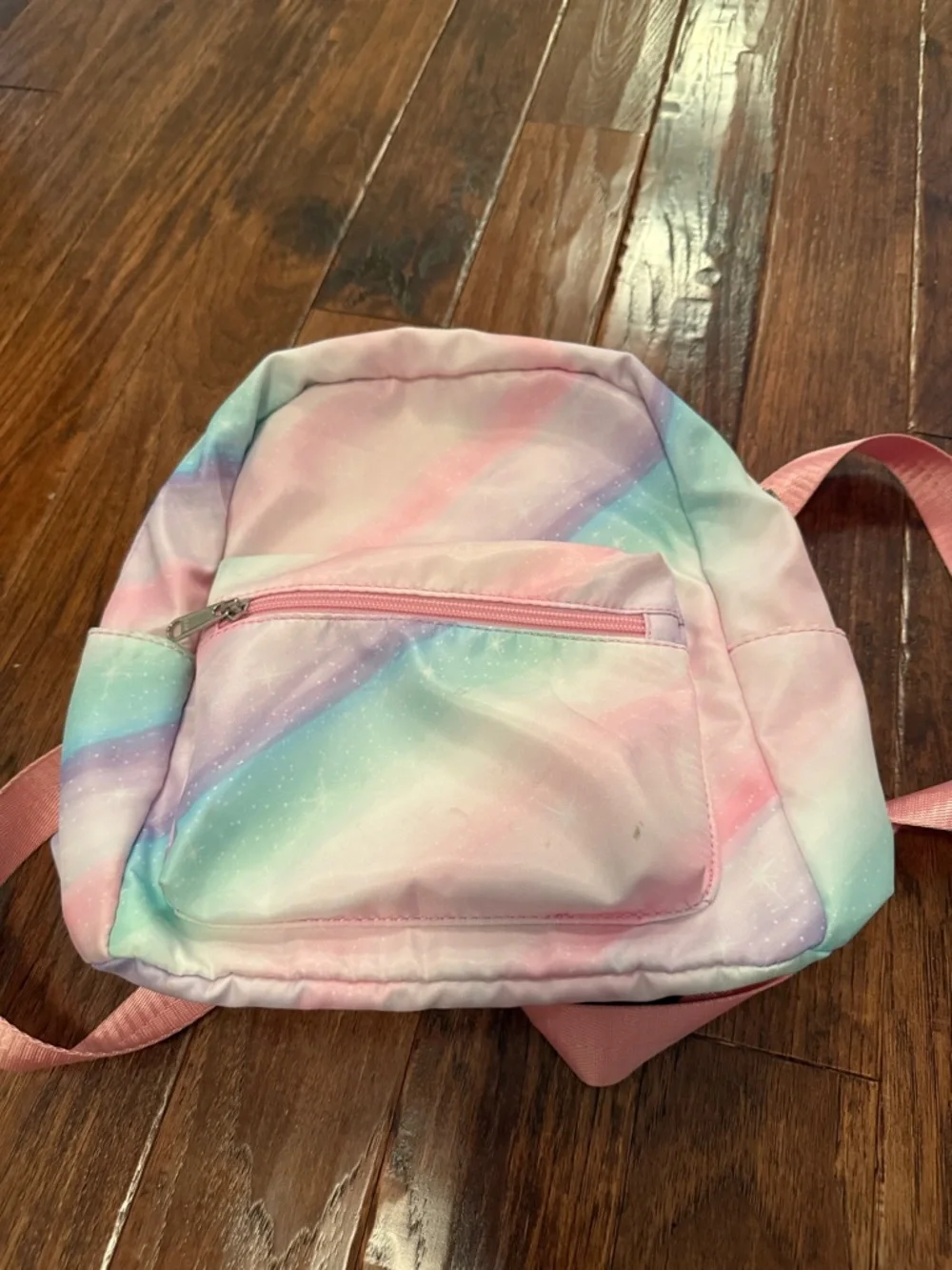 Kids Pastel Rainbow Mini Backpack - Pink, Blue & Purple